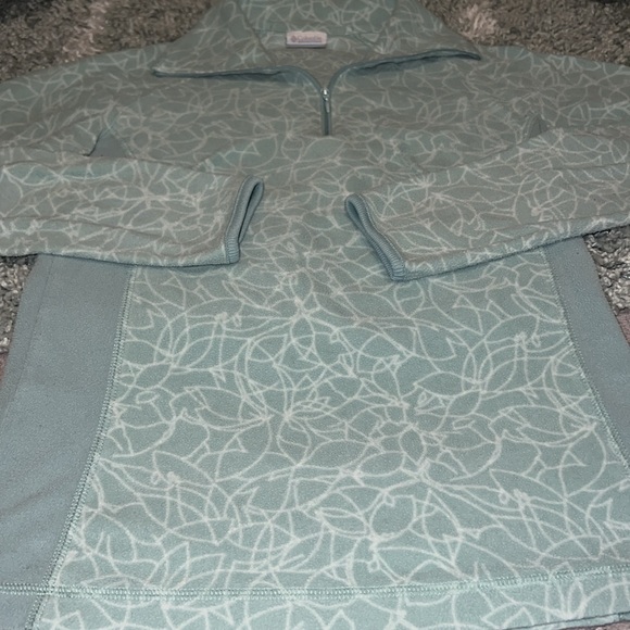 COLUMBIA pullover half zip fleece sweater women’s sz Small light teal 💚💙 EUC - Picture 5 of 11